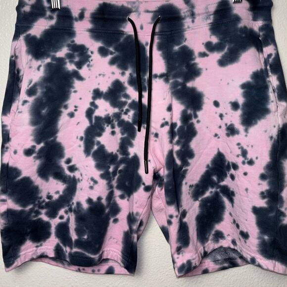WXYZ Athletic Sweat Shorts Black and Pink Tie Dye Men's Size Large Loungewear - Picture 6 of 16